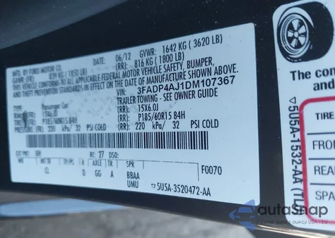 2013 Ford Fiesta S from USA, damaged, VIN 3FADP4AJ1DM107367